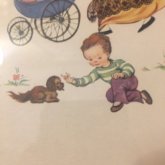 Litho Prints Set of Two Mother and Children 1957 Donald Art Co. Gloria Briksen - Picture 7 of 7